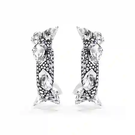 Resim Sublima halka küpeler, Çivi, Beyaz, Rodyum kaplama