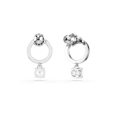 Resim Attract halka küpeler, Yuvarlak kesim, Beyaz, Rodyum kaplama