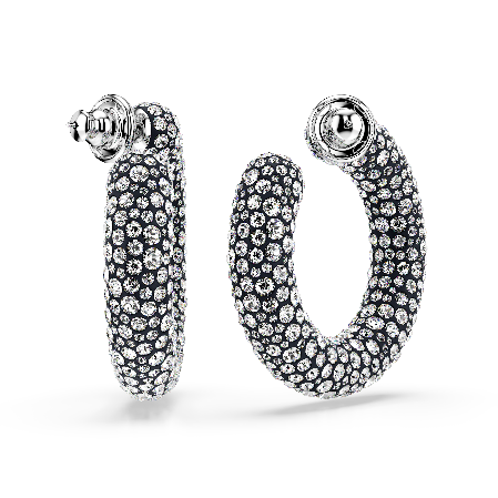 Resim Sublima halka küpeler, Karışık yuvarlak kesimler, Beyaz, Rodyum kaplama