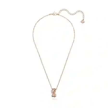 Resim Twist Kolye, Beyaz, Pembe altın rengi kaplama