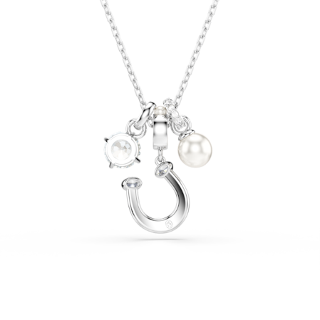 Resim Symbolica Kolye, Kristal inci, Yuvarlak kesim, Pavé, At Nalı, Beyaz, Rodyum kaplama