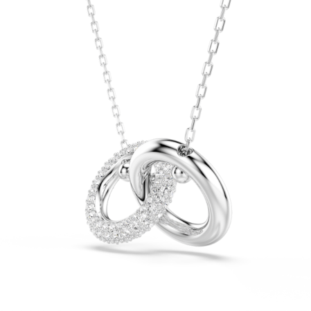 Resim Dextera Kolye, Kilitlenmiş döngü, Beyaz, Rodyum kaplama