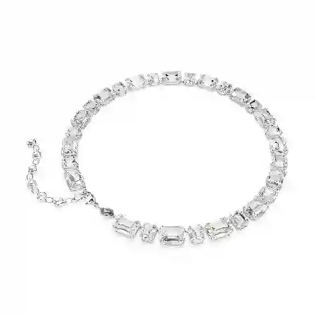 Resim Millenia Tennis kolye, Sekizgen kesim, Beyaz, Rodyum kaplama