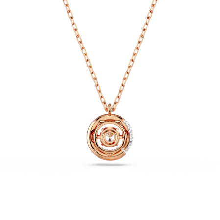 Resim Dextera Kolye, Yuvarlak kesim, Beyaz, Pembe altın rengi kaplama