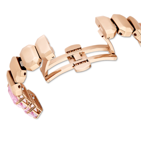 Resim Saat, Sekizgen kesim bileklik, Pembe, Pembe altın rengi yüzey