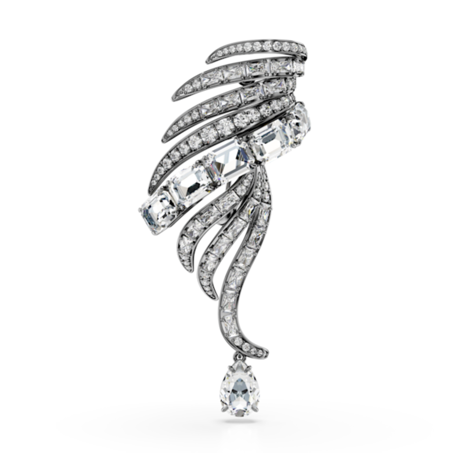 Resim The Vienna Collection Broş, Tüy, Beyaz, Rutenyum kaplama