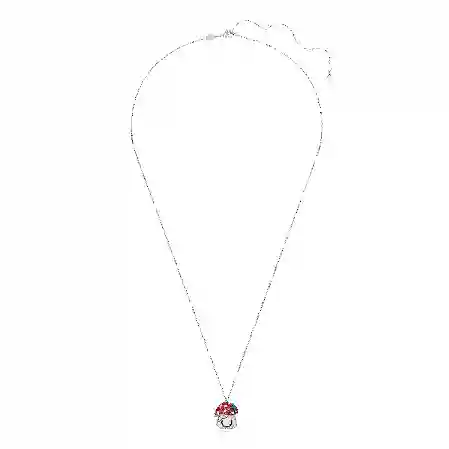 Resim Alice in Wonderland Kolye, Mantar, Kırmızı, Rodyum kaplama