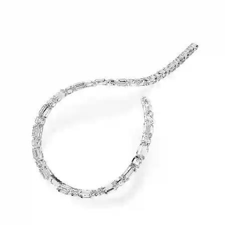 Resim Millenia Tennis kolye, Sekizgen kesim, Beyaz, Rodyum kaplama