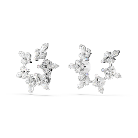 Resim Idyllia Klipsli Küpeler, Karışık kesimler, Kar tanesi, Beyaz, Rodyum kaplama