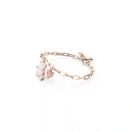 Resim Teddy Bileklik, Ayıcık, Beyaz, Pembe altın rengi kaplama