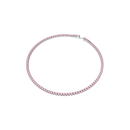 Resim Matrix Tennis Kolye, Yuvarlak kesim, Pembe, Rodyum kaplama