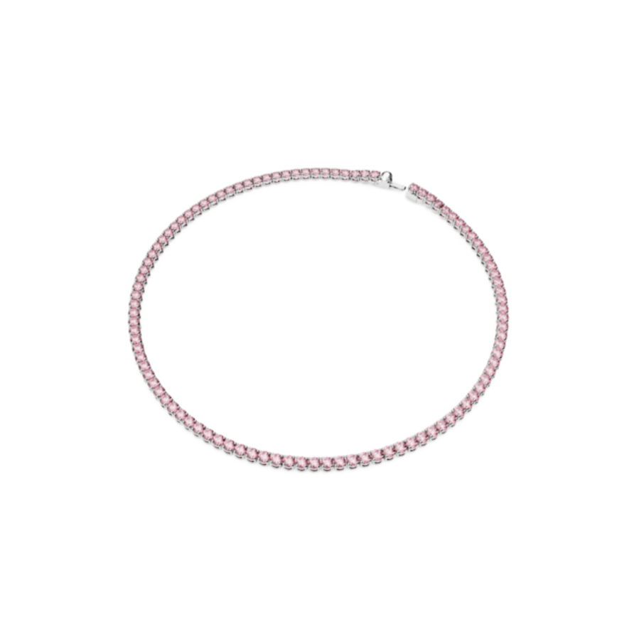 Resim Matrix Tennis Kolye, Yuvarlak kesim, Pembe, Rodyum kaplama