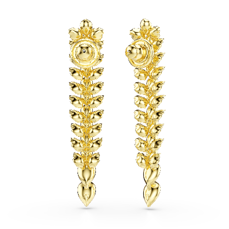 Resim Idyllia damla küpeler, Karışık kesimler, Uzun, Beyaz, Altın rengi kaplama