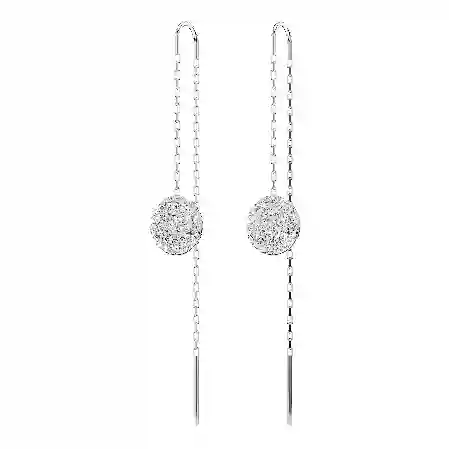 Resim Meteora damla küpeler, Beyaz, Rodyum kaplama