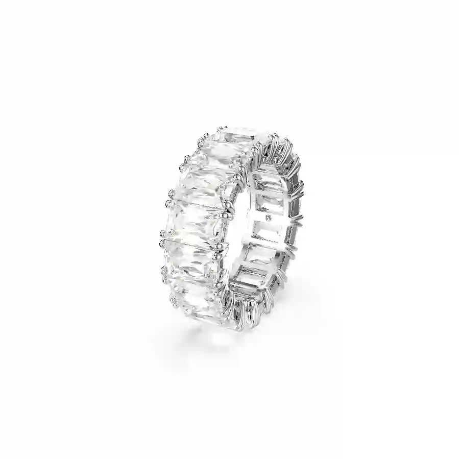 Resim Matrix Vittore Yüzük, Baget kesim, Beyaz, Rodyum kaplama