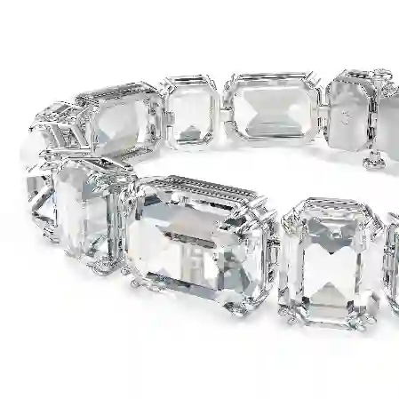 Resim Millenia Tennis bileklik, Sekizgen kesim, Beyaz, Rodyum kaplama