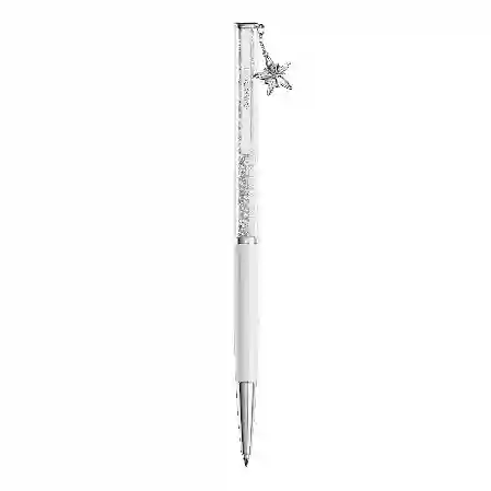 Resim Crystalline Silk Tükenmez Kalem, Beyaz, Beyaz lakeli, krom kaplama