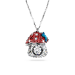 Resim Alice in Wonderland Kolye, Mantar, Kırmızı, Rodyum kaplama