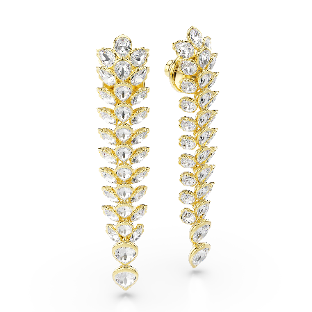 Resim Idyllia damla küpeler, Karışık kesimler, Uzun, Beyaz, Altın rengi kaplama