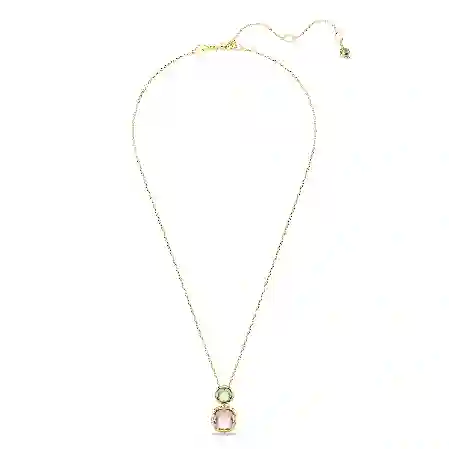 Resim Chroma Kolye, Yastık kesim, Çok renkli, Altın rengi kaplama