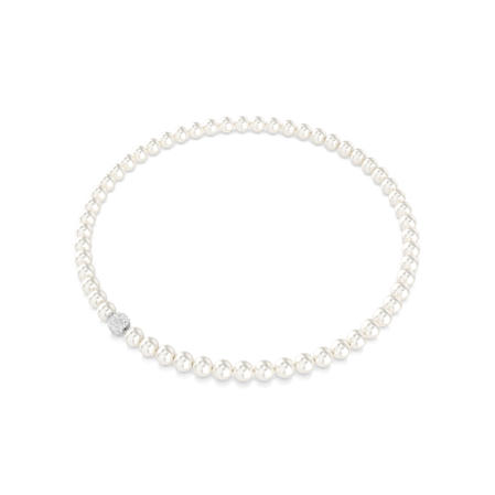 Resim Matrix Kolye, Kristal inci, Beyaz, Rodyum kaplama