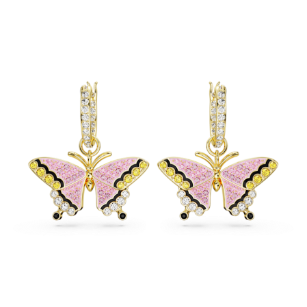 Resim Idyllia damla küpeler, Kelebek, Çok renkli, Altın rengi kaplama