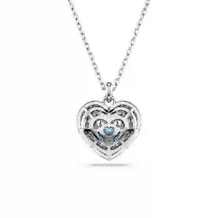 Resim Hyperbola Kolye, Kalp, Mavi, Rodyum kaplama