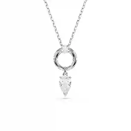 Resim Mesmera Kolye, Armut kesim, Beyaz, Rodyum kaplama