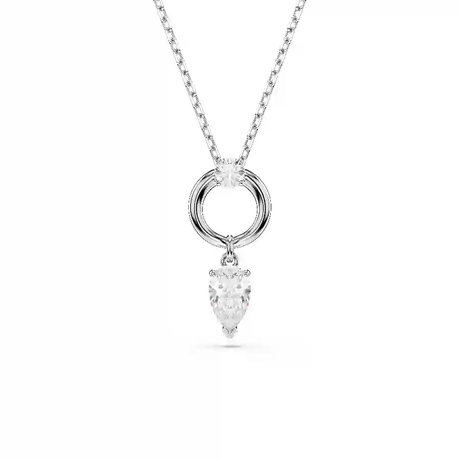 Resim Mesmera Kolye, Armut kesim, Beyaz, Rodyum kaplama