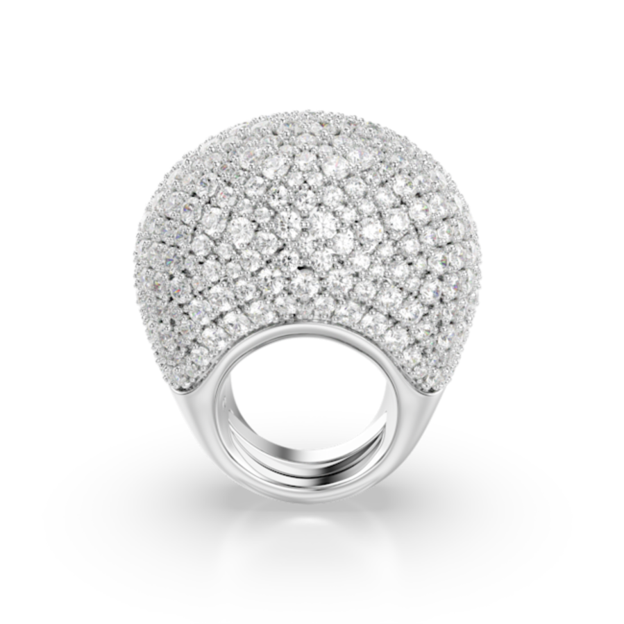 Resim Sublima Kokteyl Yüzüğü, Büyük, Beyaz, Rodyum kaplama