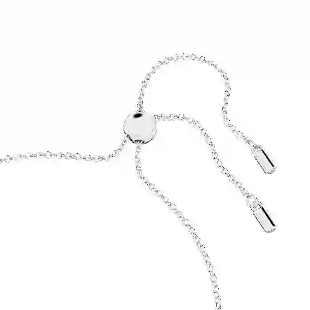 Resim Swarovski Infinity Bileklik, Sonsuzluk ve kalp, Beyaz, Rodyum kaplama