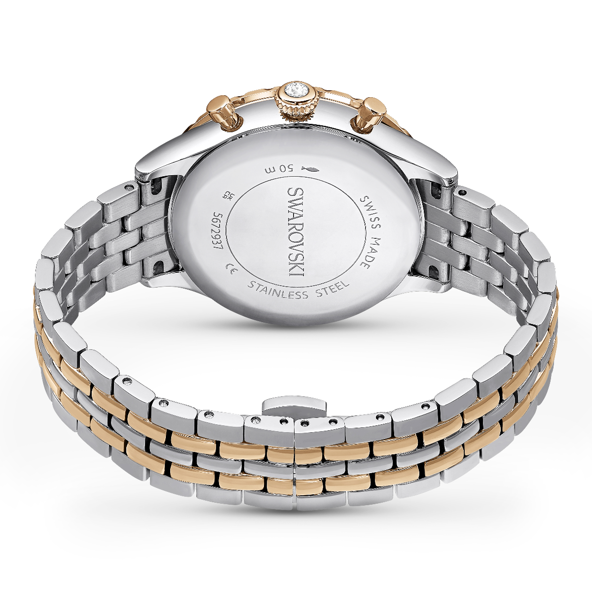 Resim Octea Chrono Saat, İsviçre Üretimi, Metal bileklik, Rose Altın tonu, Karışık metal yüzey