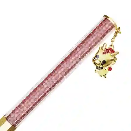 Resim Crystalline Dragon and Phoenix Tükenmez Kalem, Sekizgen şekil, Ejderha, Kırmızı, Altın rengi kaplama