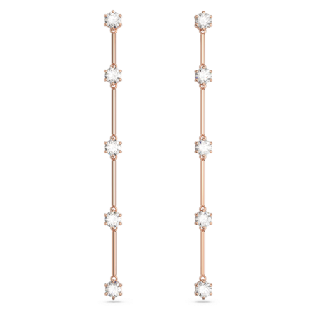 Resim Constella damla küpeler, Yuvarlak kesim, Beyaz, Pembe altın rengi kaplama