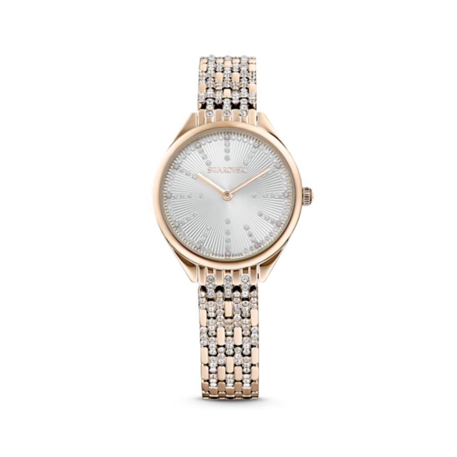 Resim Attract Saat, İsviçre üretimi, Pavé, Kristal bileklik, Altın Rengi, Şampanya altın rengi yüzey