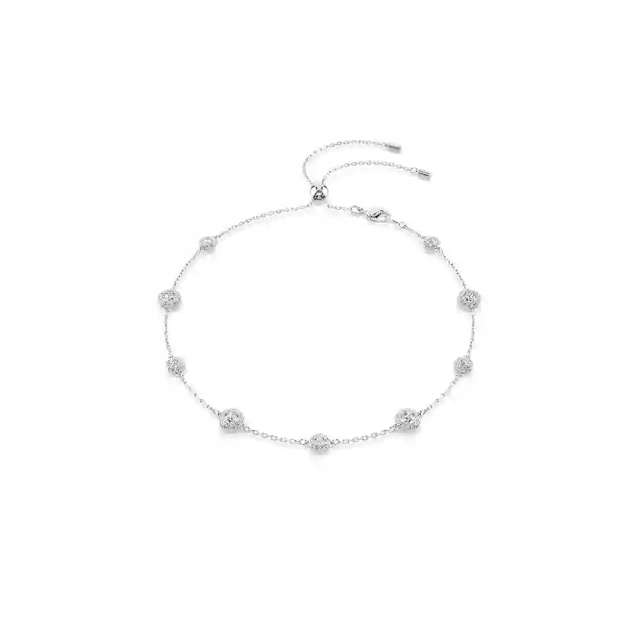 Resim Una Angelic Kolye, Yuvarlak kesim, Çift taraflı motifler, Beyaz, Rodyum kaplama