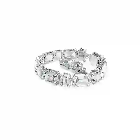 Resim Millenia Tennis bileklik, Sekizgen kesim, Beyaz, Rodyum kaplama