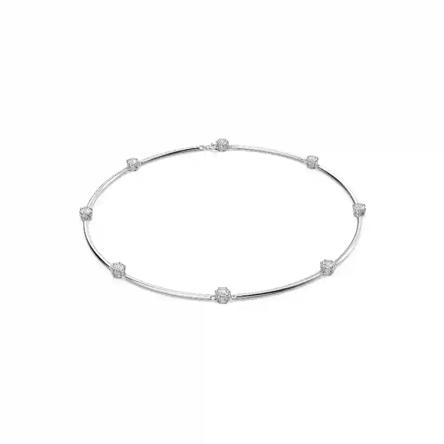 Resim Constella Kolye, Yuvarlak kesim, Beyaz, Rodyum kaplama