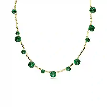 Resim Constella Strand, Karışık yuvarlak kesimler, Yeşil, Altın rengi kaplama