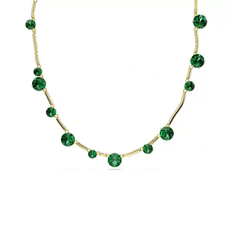 Resim Constella Strand, Karışık yuvarlak kesimler, Yeşil, Altın rengi kaplama