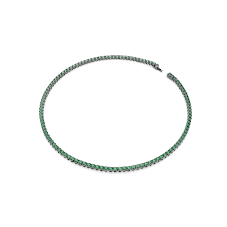 Resim Matrix Tennis kolye, Yuvarlak kesim, Yeşil, Rutenyum kaplama