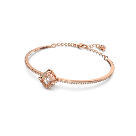 Resim Swarovski Sparkling Dance Bileklik, Yonca, Beyaz, Pembe altın rengi kaplama