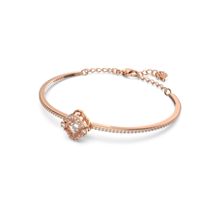 Resim Swarovski Sparkling Dance Bileklik, Yonca, Beyaz, Pembe altın rengi kaplama