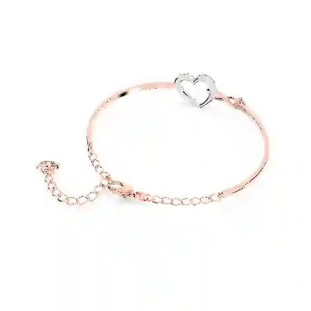 Resim Swarovski Infinity Bileklik, Sonsuzluk ve kalp, Beyaz, Karışık metal yüzey