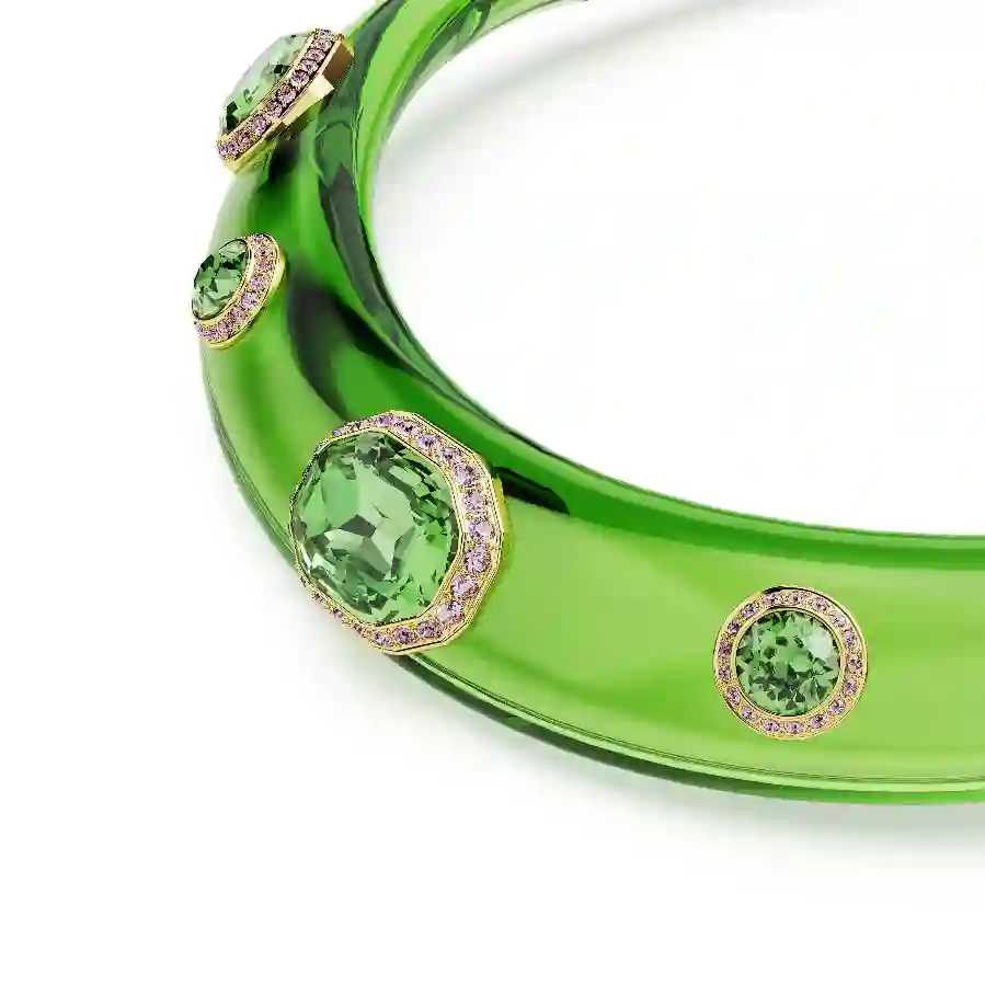 Resim Gerdanlık, Karışık kesimler, Yeşil, Altın rengi kaplama