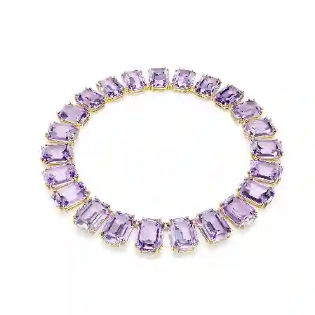 Resim Millenia Tennis kolye, Büyük kristaller, Sekizgen kesim, Mor, Altın rengi kaplama