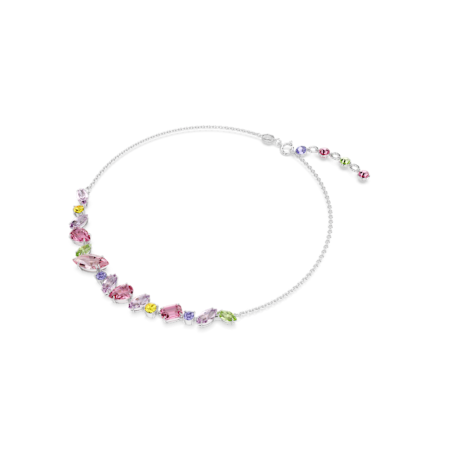 Resim Gema Kolye, Karışık kesimler, Çok renkli, Rodyum kaplama