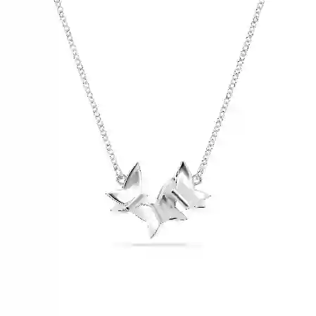 Resim Idyllia Lilia Kolye, Kelebek, Beyaz, Rodyum kaplama