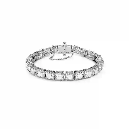 Resim Millenia Bileklik, Kare kesim, Küçük, Beyaz, Rodyum kaplama