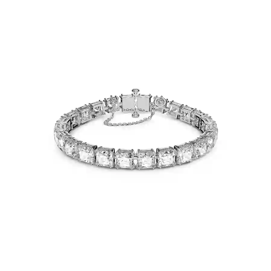 Resim Millenia Bileklik, Kare kesim, Küçük, Beyaz, Rodyum kaplama